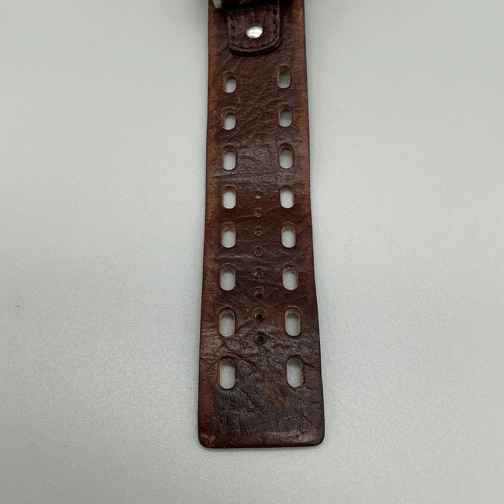 Fossil Womens Watch 30mm Blue Dial Cushion Leather Bund Date New Battery